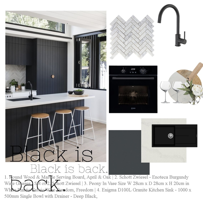 Black Kitchen Mood Board by thebohemianstylist on Style Sourcebook