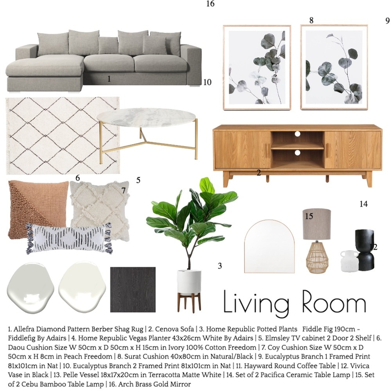 Module 9 Living Room Mood Board by kmauser on Style Sourcebook