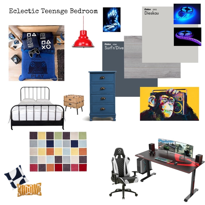 Eclectic Teenage Bedroom Mood Board by FusionID on Style Sourcebook