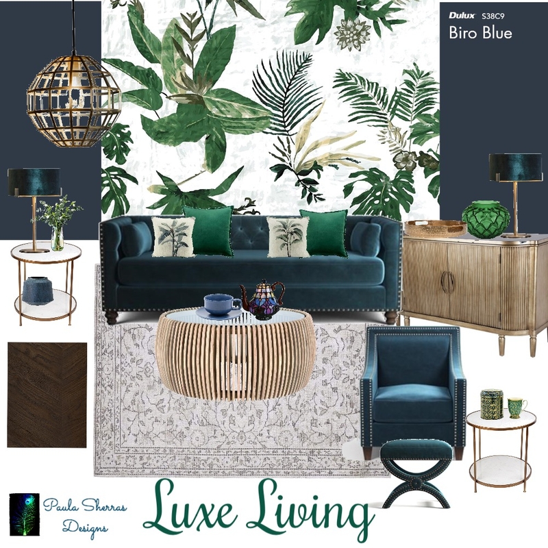 Luxe Living Mood Board by Paula Sherras Designs on Style Sourcebook