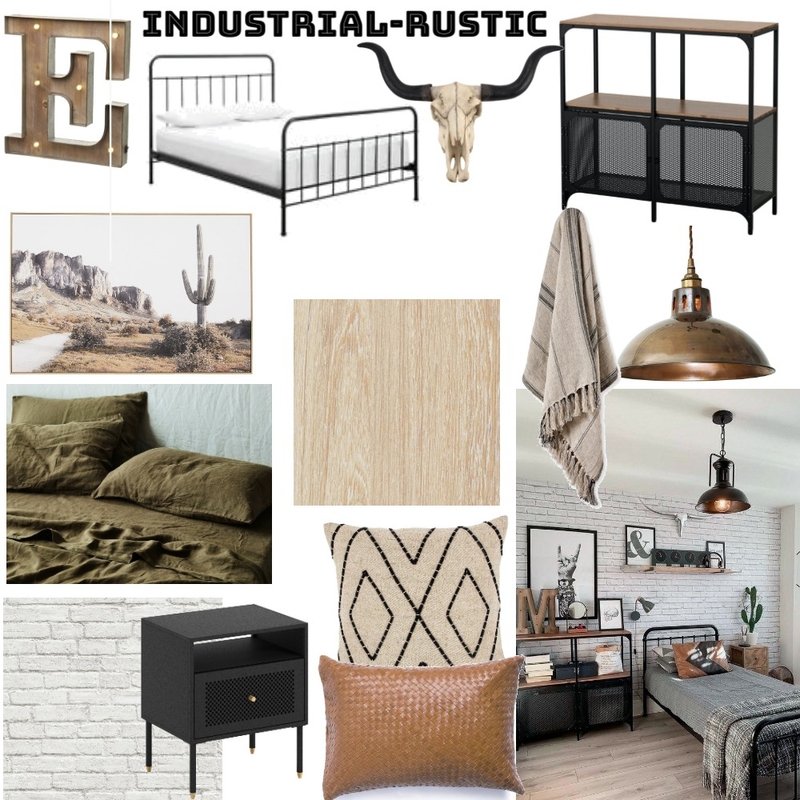 boys industrial rustic style room Mood Board by milopilo15 on Style Sourcebook