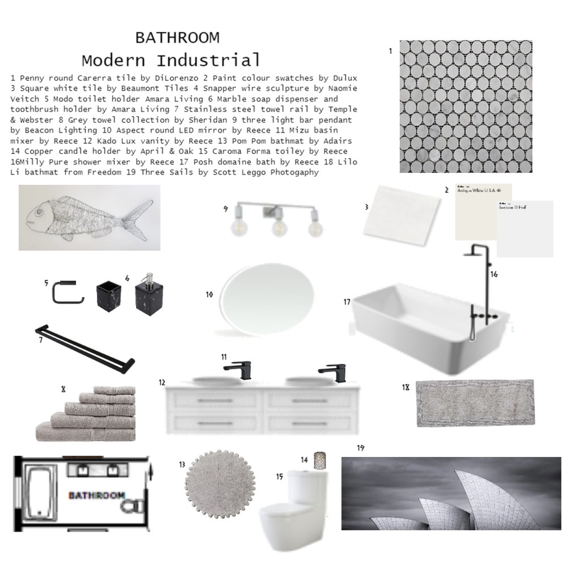 sample board bathroom room Mood Board by mjallen on Style Sourcebook