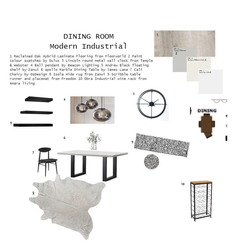 sample board dining room Mood Board by mjallen on Style Sourcebook