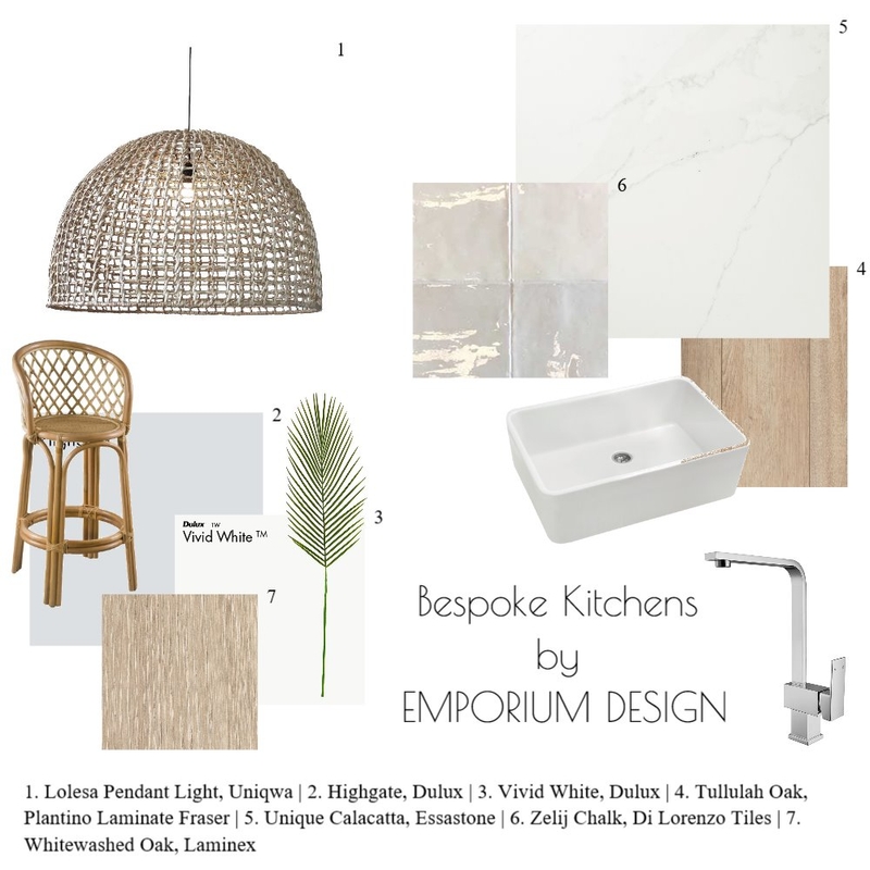 Contemporary Coastal Kitchen Mood Board by Bespoke by Emporium Design on Style Sourcebook