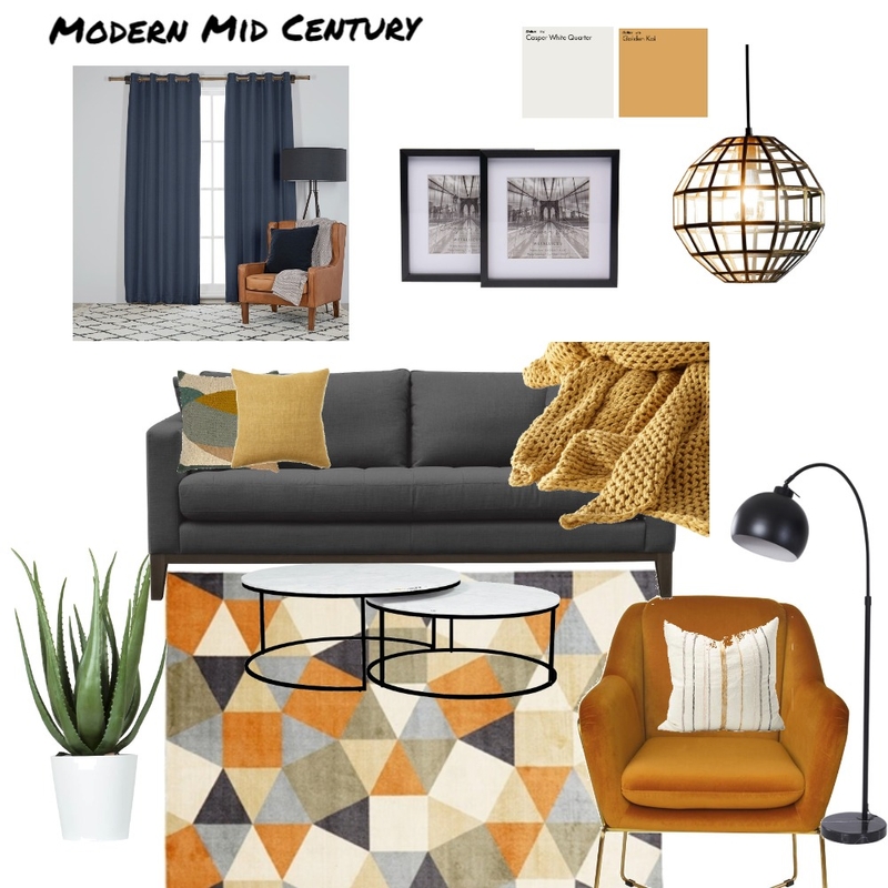 Mid Century Modern Mood Board by sekelebr@gmail.com on Style Sourcebook