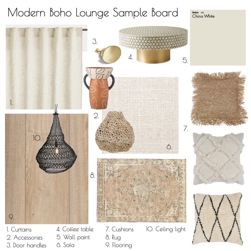 Modern boho lounge Mood Board by elifturan6 on Style Sourcebook