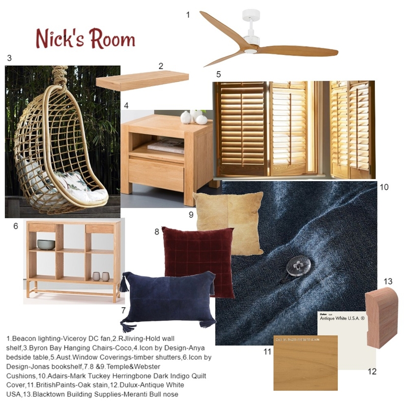 Nicks room Mood Board by SharonFitz on Style Sourcebook