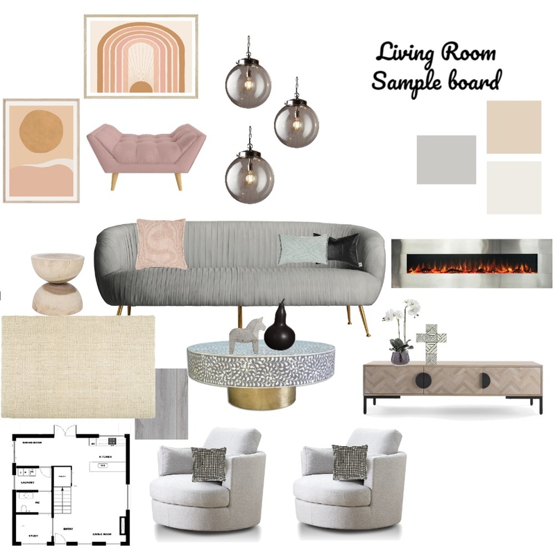 Sample Board Living Room Mood Board by Danche on Style Sourcebook