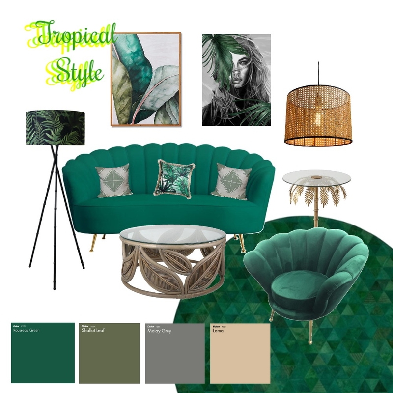 Tropical inspired Living Room Mood Board by ancee148 on Style Sourcebook