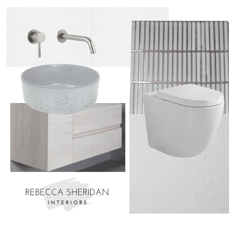 Soft Grey Textured Powder Room Mood Board by Sheridan Interiors on Style Sourcebook