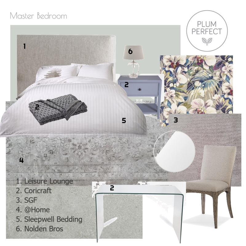 10 Lake Cypress - Master Bedroom Mood Board by plumperfectinteriors on Style Sourcebook