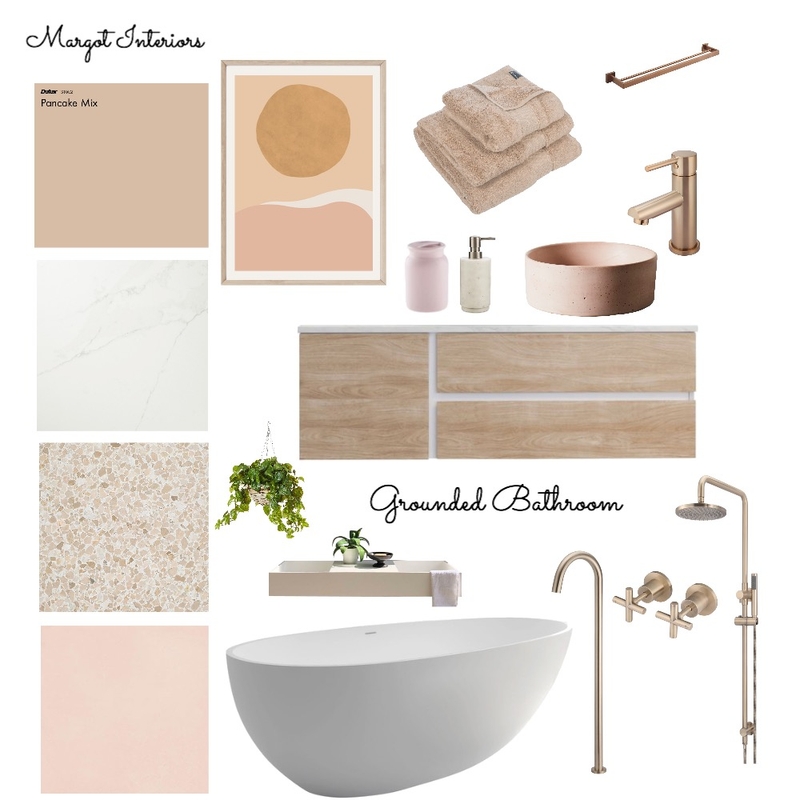Grounded Bathroom Mood Board by Margot Interiors on Style Sourcebook
