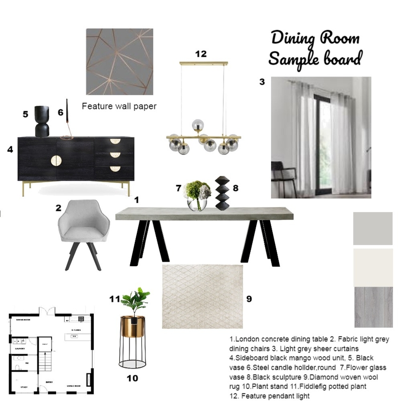 Sample Board Dining Room Mood Board by Danche on Style Sourcebook