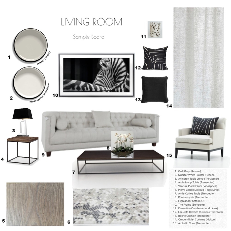 LIVING ROOM Mood Board by SJW Interiors on Style Sourcebook