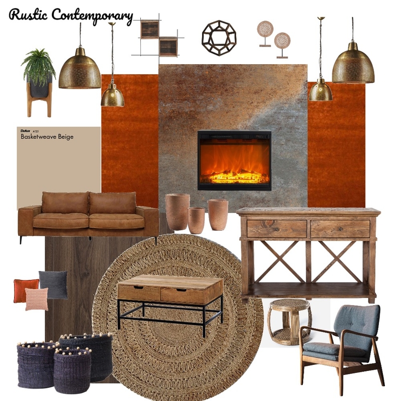 Rustic contemporary lounge Mood Board by Quil Interiors and Renders on Style Sourcebook