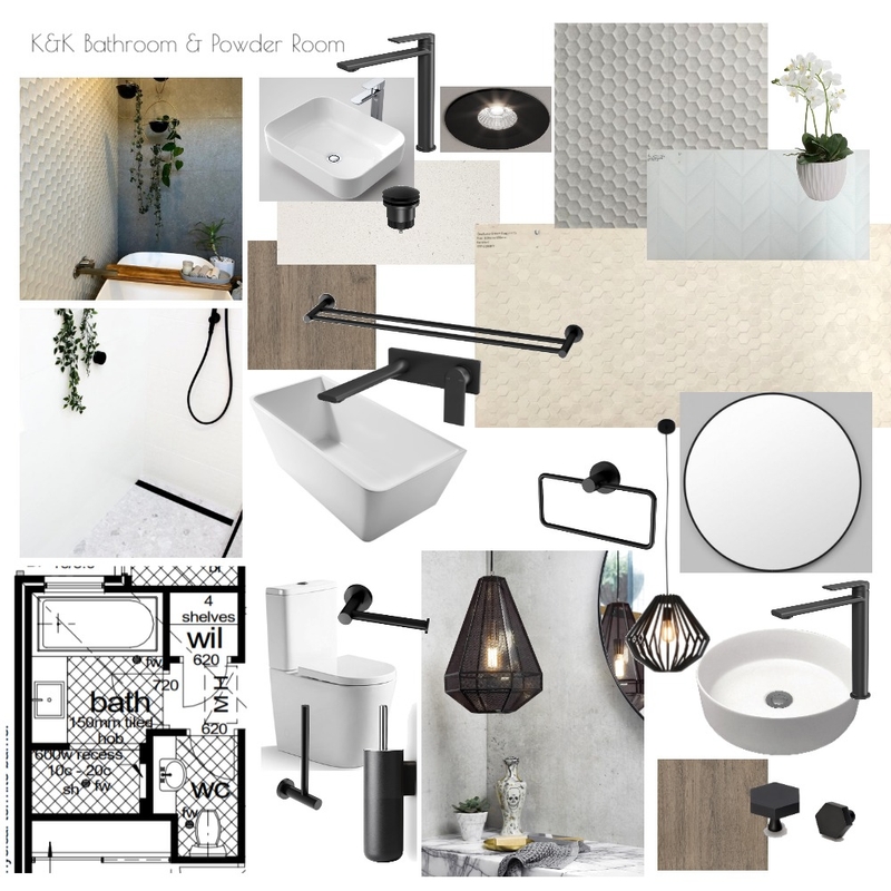 K&K Bathroom & Powder Room Mood Board by klaudiamj on Style Sourcebook