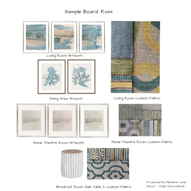 Client Sample Board - Claudine Ross Mood Board by Meadow Lane on Style Sourcebook