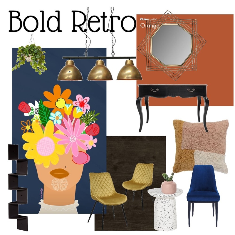 Bold Retro Mood Board by INTERIORS for living on Style Sourcebook