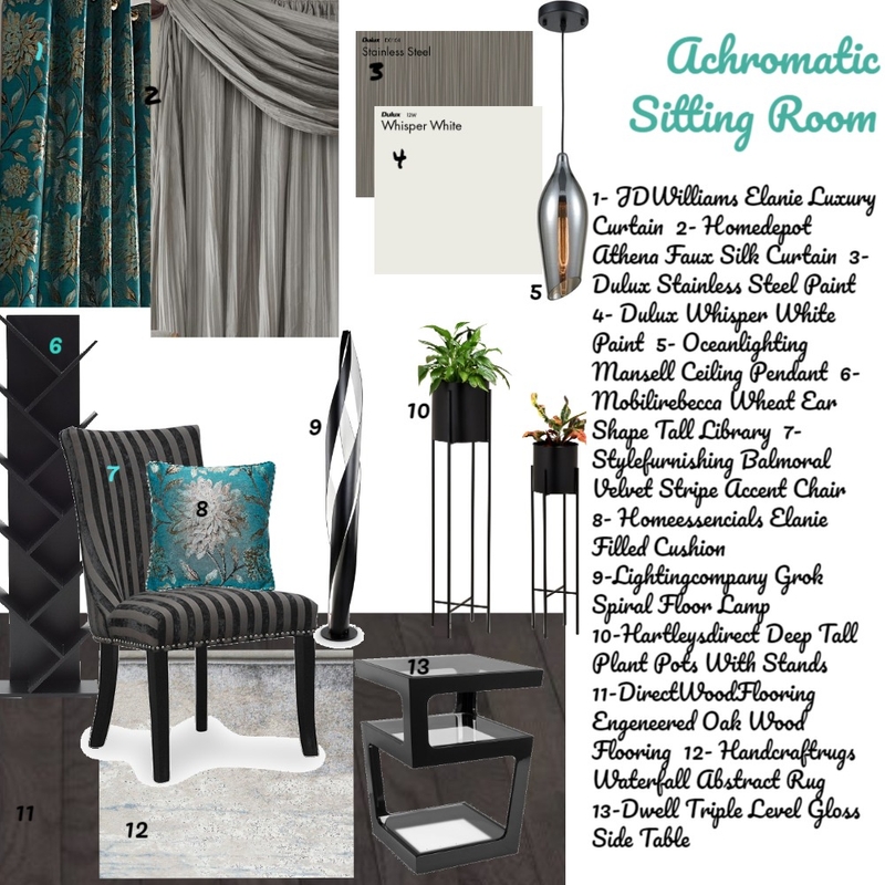 Achromatic Sitting Room Mood Board by Laczi Emôke on Style Sourcebook