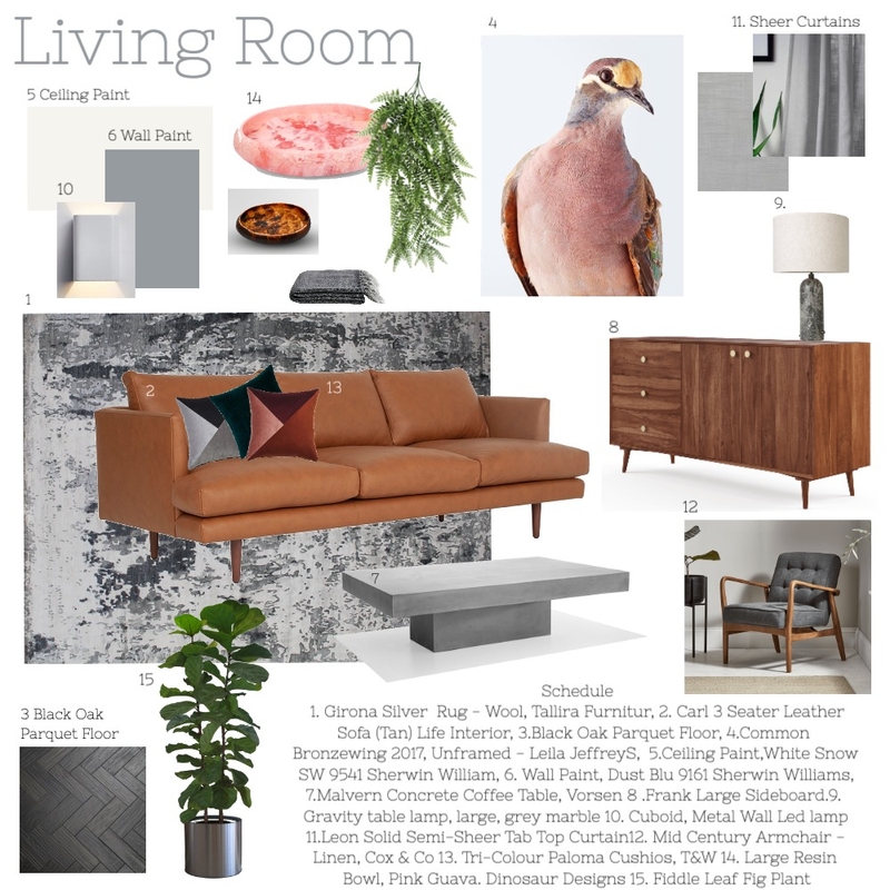 Room 2 - Living Room, Module 9 Assignment Mood Board by Raymond Doherty on Style Sourcebook