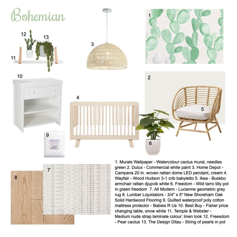 Bohemian Nursery Mood Board by Kayleehiggins on Style Sourcebook