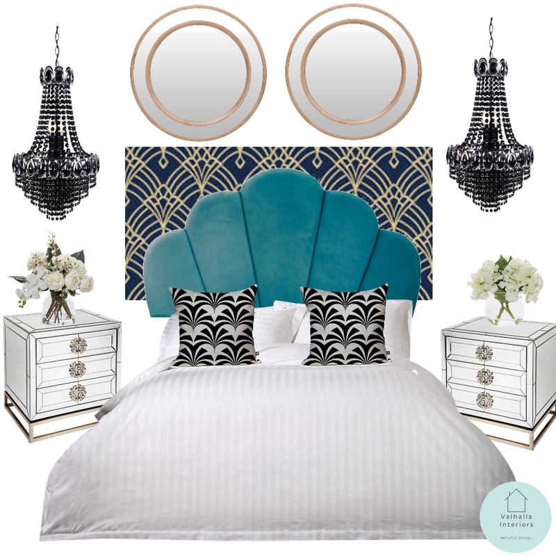 art deco bedroom Mood Board by Valhalla Interiors on Style Sourcebook