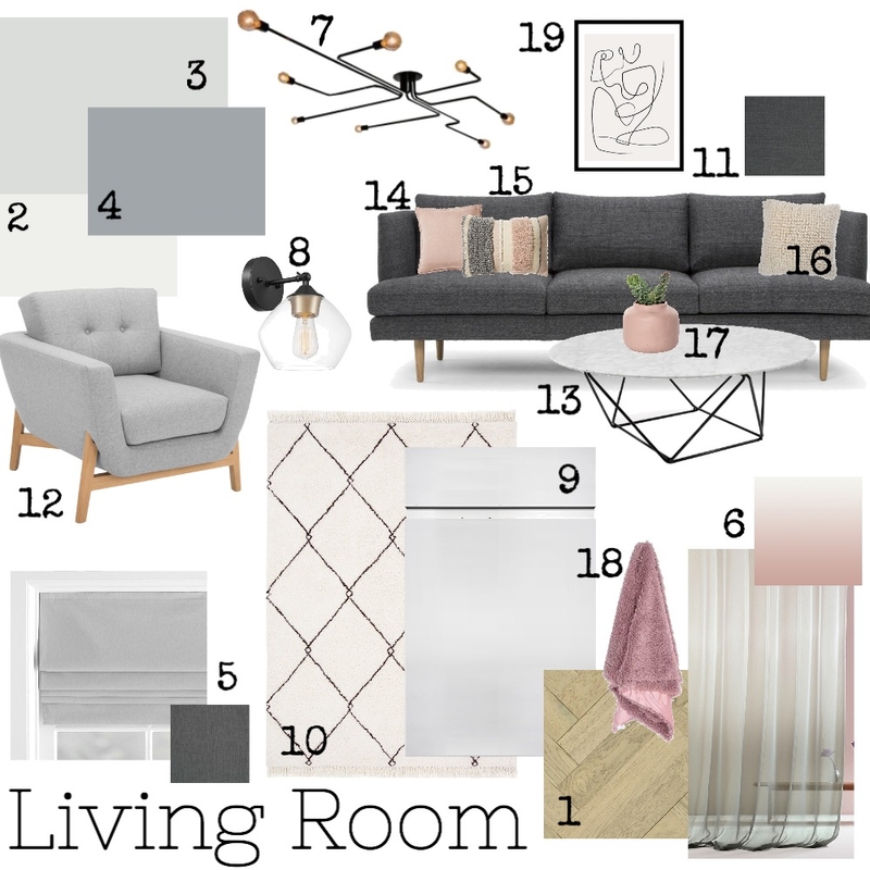 IDI Unit 9 Assignment: Livingroom Mood Board by Designs by Hannah Elizebeth on Style Sourcebook