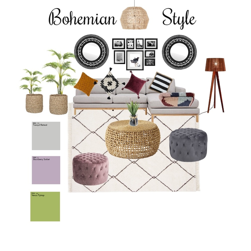 Bohemian Style - Living area Mood Board by Candace- Storm on Style Sourcebook
