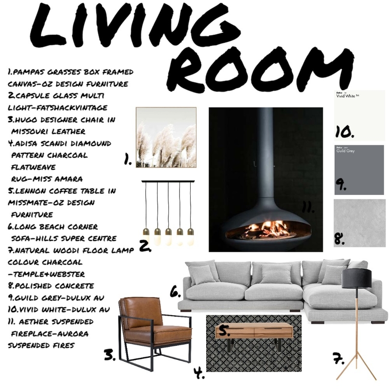 sample board-livingroom Mood Board by courtmunro on Style Sourcebook