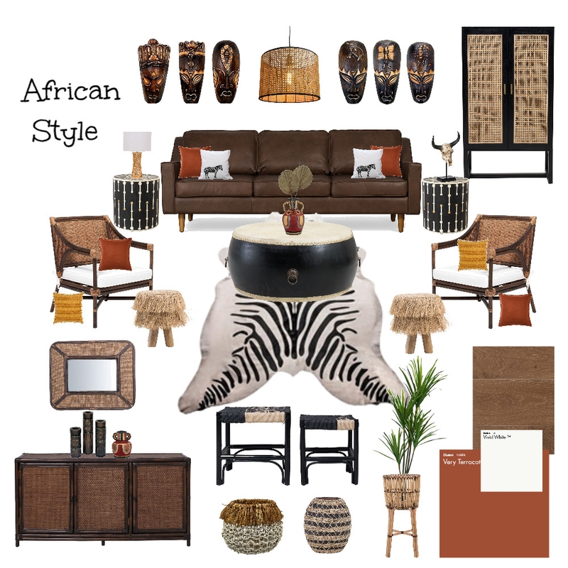 African Style Mood Board by yalietsagoo on Style Sourcebook