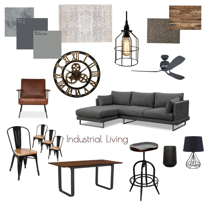 Industrial Living Mood Board by laraperera on Style Sourcebook