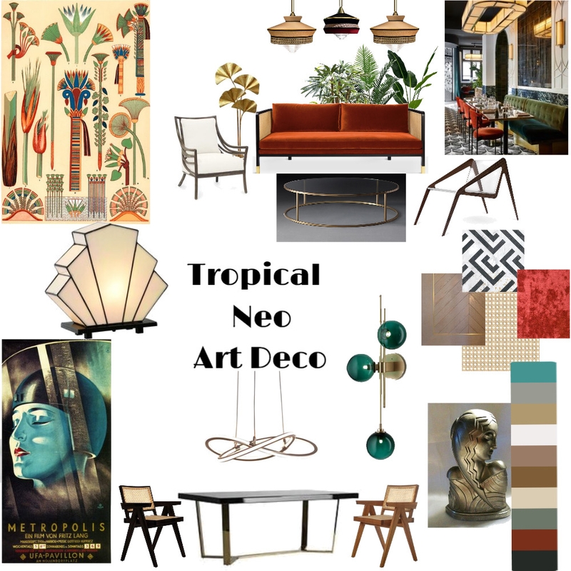 Tropical Neo Art Deco Mood Board by ÏDNÅĒ.Visions on Style Sourcebook