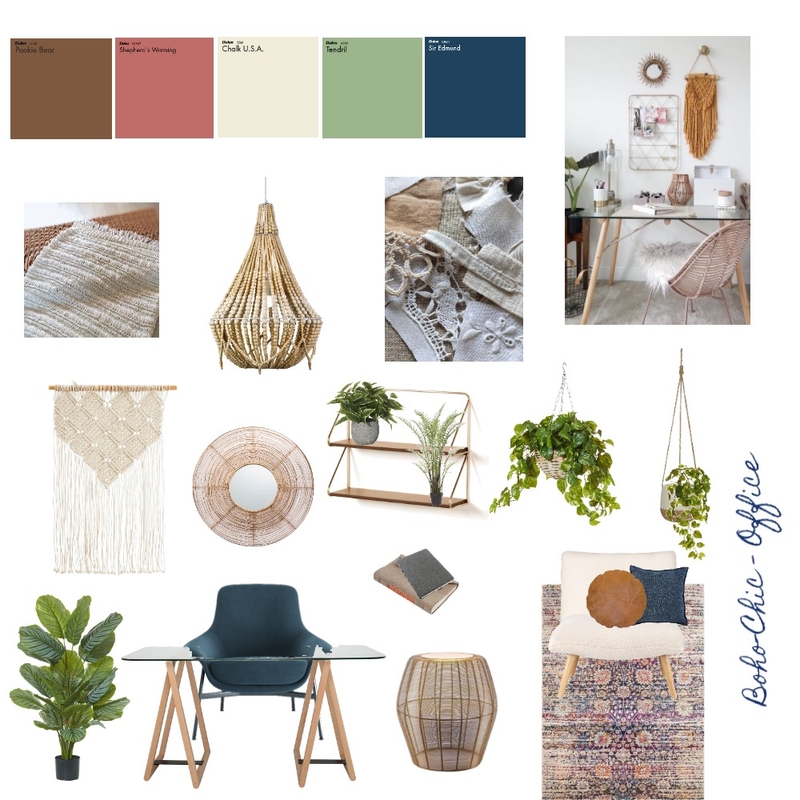 Boho Chic - Home Office - Final Mood Board by Emani Hamouda on Style Sourcebook