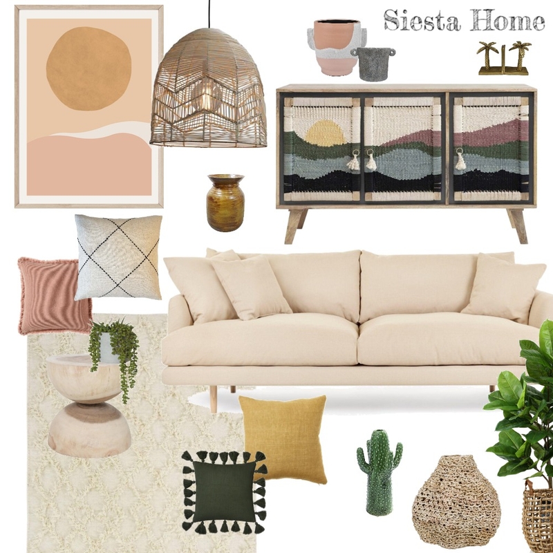 modern boho living room Mood Board by Siesta Home on Style Sourcebook