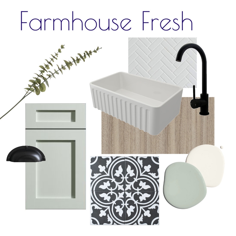 Farmhouse Fresh Flatlay Kitchen Mood Board by Kohesive on Style Sourcebook