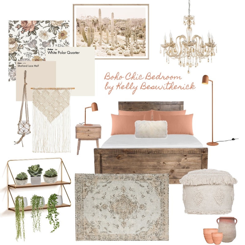 Boho Chic Bedroom Mood Board by kellybeswitherick on Style Sourcebook