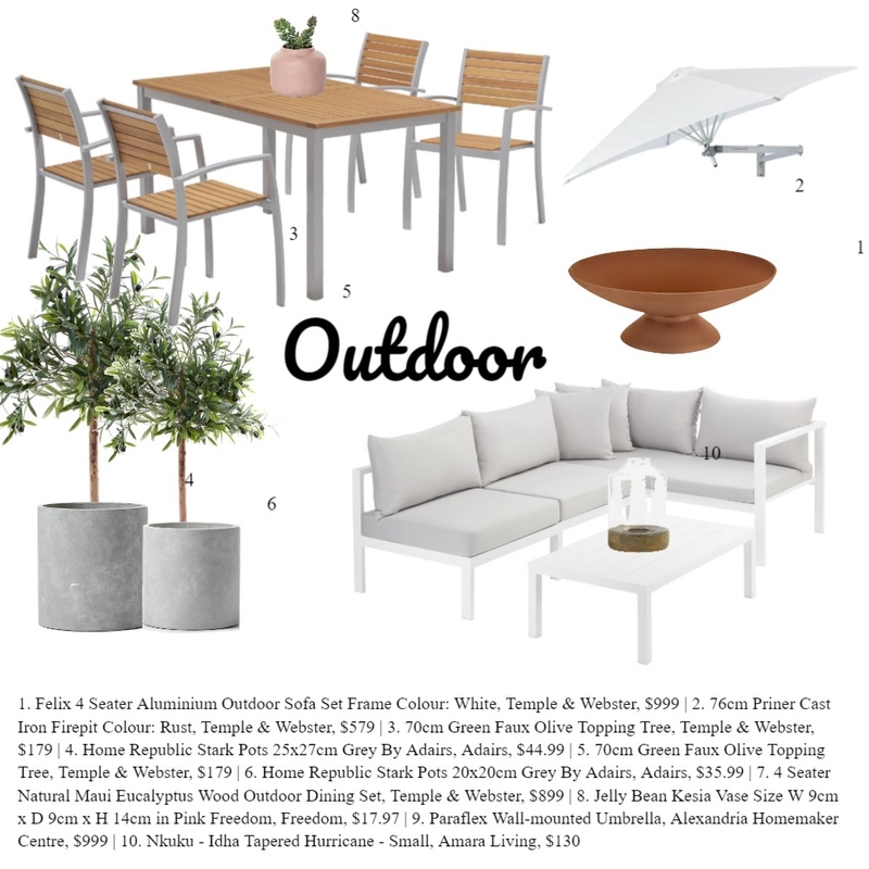 Courtyard & Swimming Pool Mood Board by kathryn@jtomkins.com on Style Sourcebook