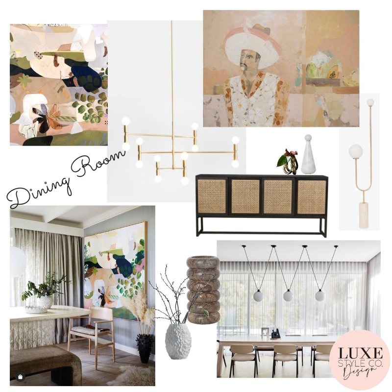 Designer Dining room Mood Board by Luxe Style Co. on Style Sourcebook