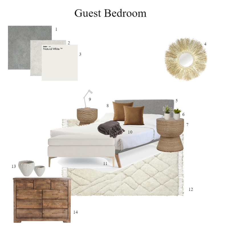 Guest Bedroom Sample Board Mood Board by Sam on Style Sourcebook
