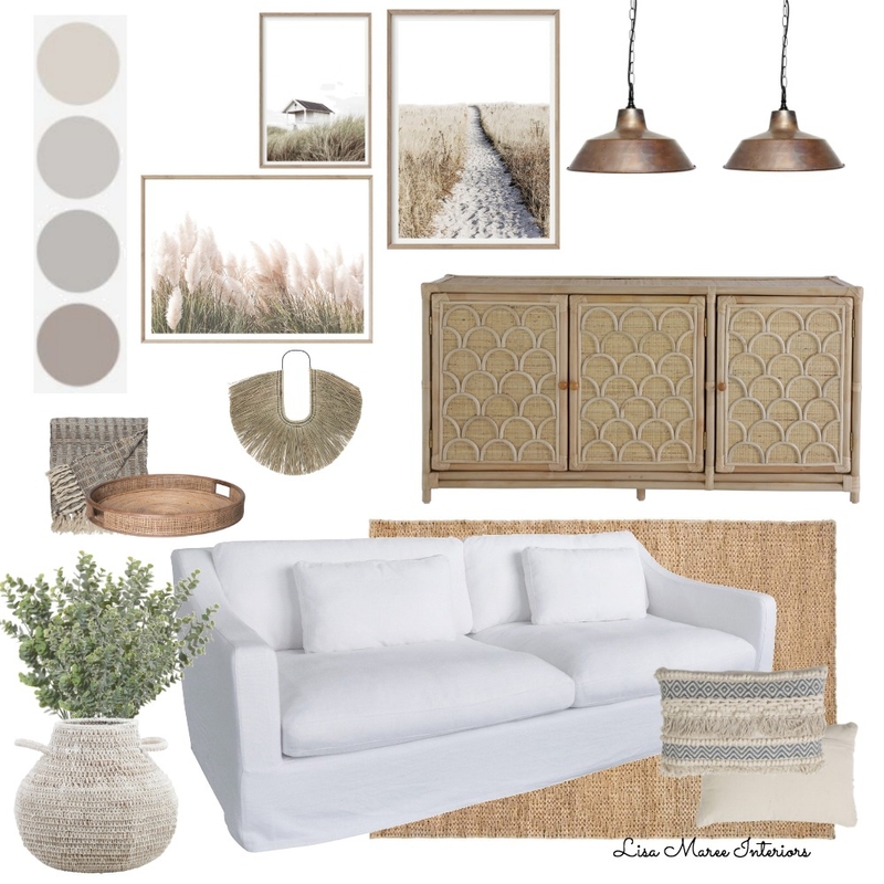 Hamptons Inspired Living Mood Board by Lisa Maree Interiors on Style Sourcebook