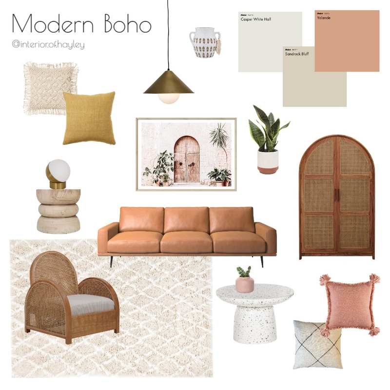 Modern Boho Living Room Mood Board by Two Wildflowers on Style Sourcebook