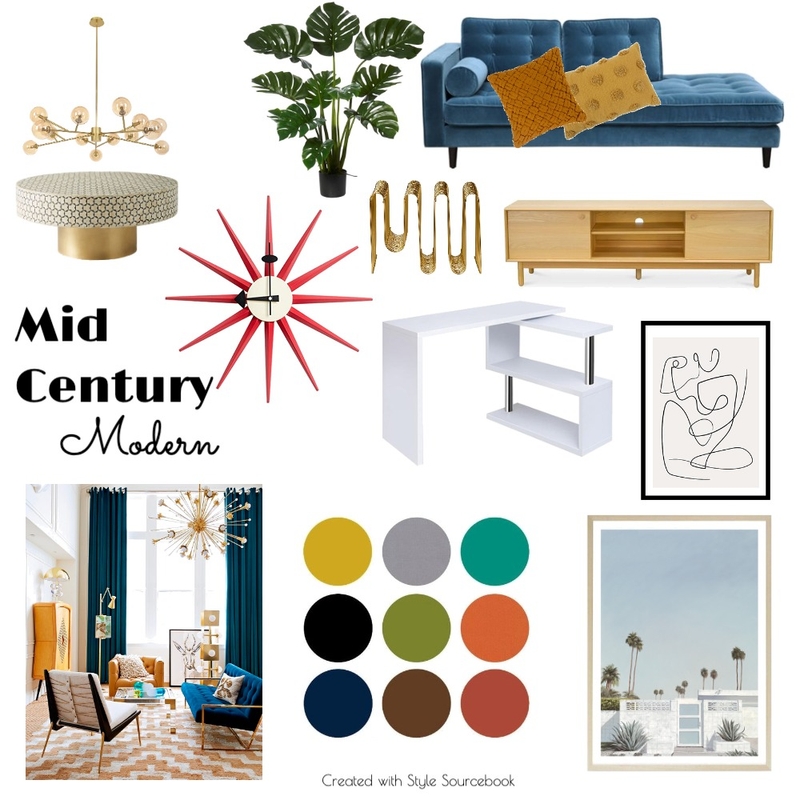 Mid Century Modern Mood Board by LStaines on Style Sourcebook