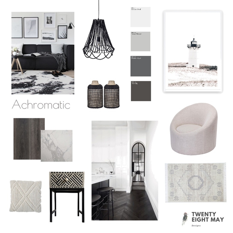 Achromatic Mood Board by twentyeightmaydesigns on Style Sourcebook