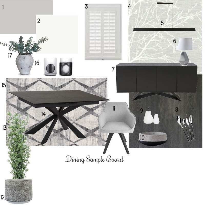 Achromatic Dining Mood Board by SbS on Style Sourcebook
