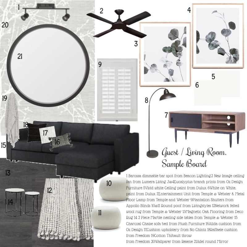 Guest   / living room Mood Board by Style by Sisters on Style Sourcebook