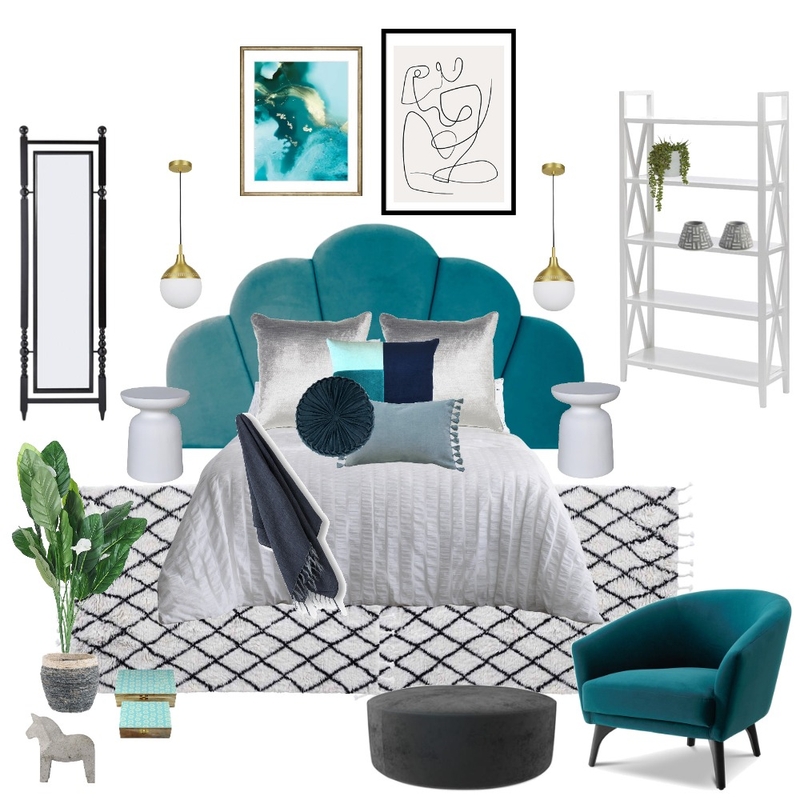 turquoise bedroom Mood Board by charlottemacdonald03 on Style Sourcebook