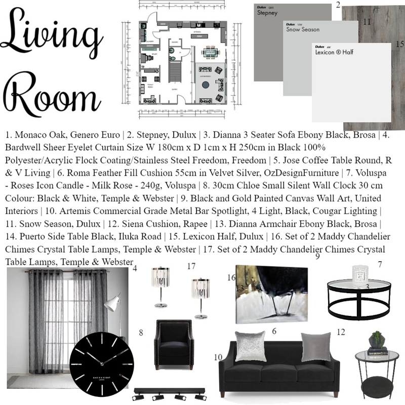 IDI - Mod 9 - Living Room Mood Board by Tamz on Style Sourcebook