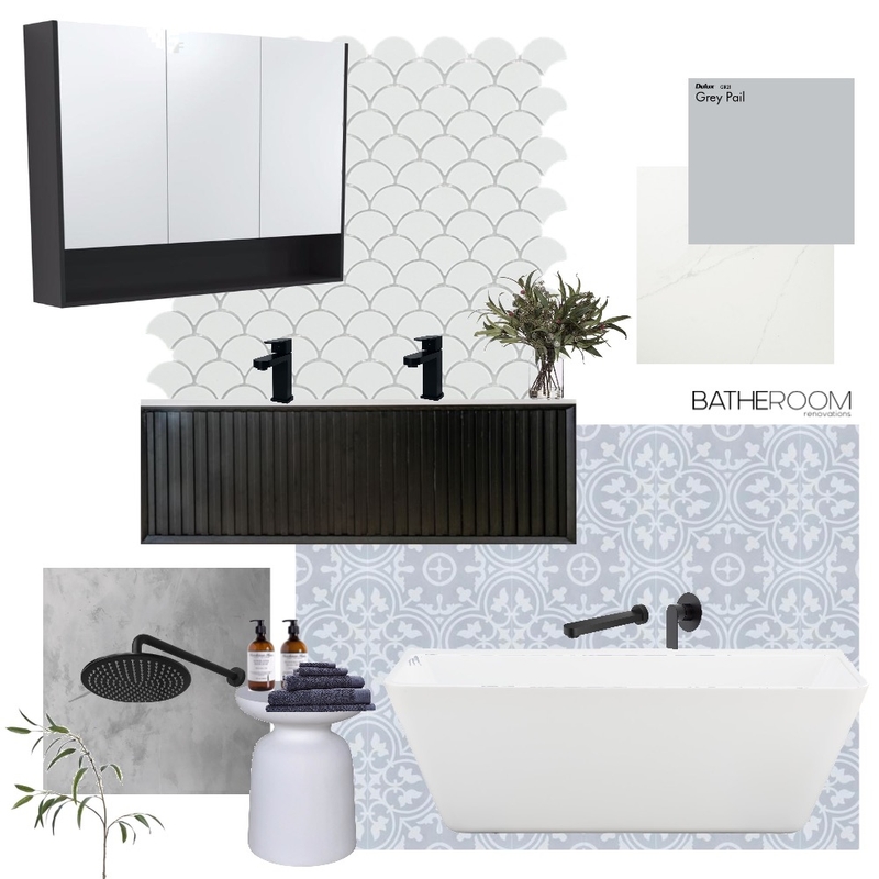 Contemporary Luxe Encaustic Look Tile Bathroom Mood Board by Bathe Room - Bathroom Renovations Adelaide on Style Sourcebook