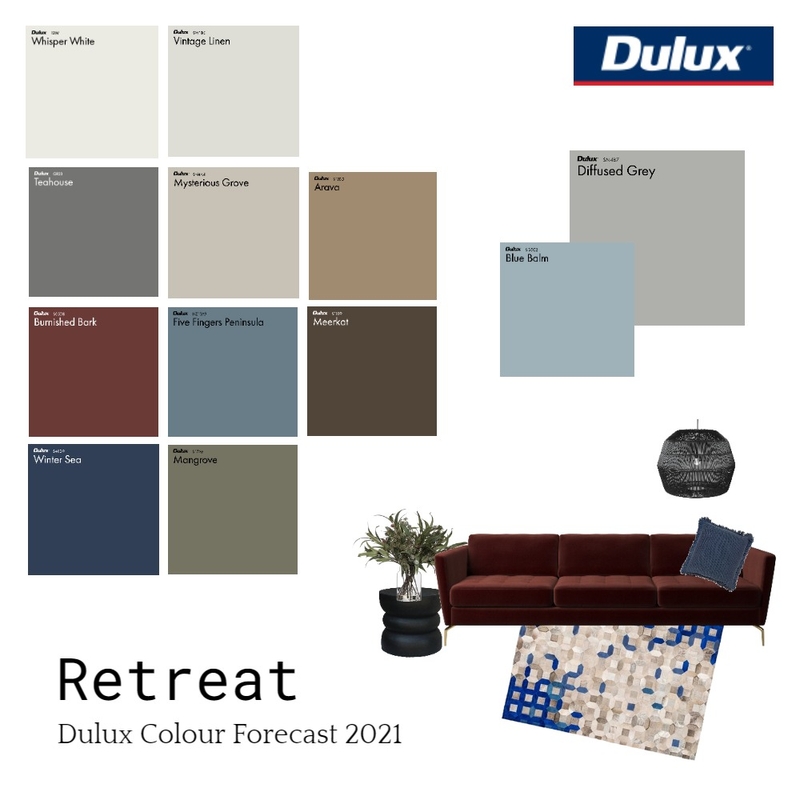 Retreat Dulux Colour Forecast Mood Board by Dulux Australia on Style Sourcebook