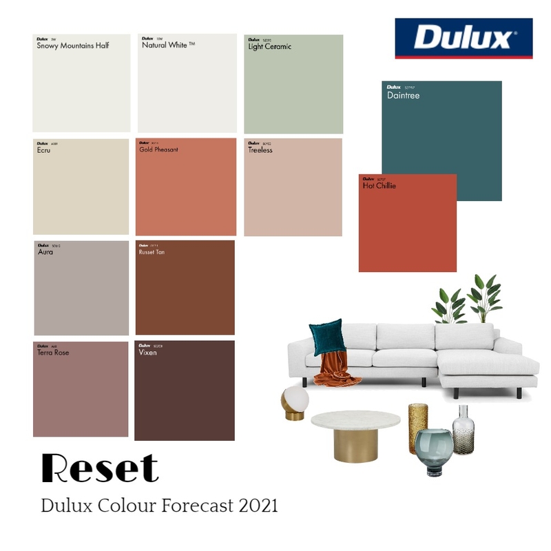 Reset Dulux Colour Forecast Mood Board by Dulux Australia on Style Sourcebook
